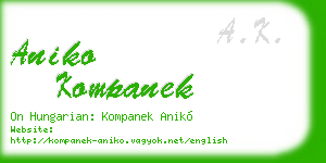 aniko kompanek business card