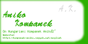 aniko kompanek business card